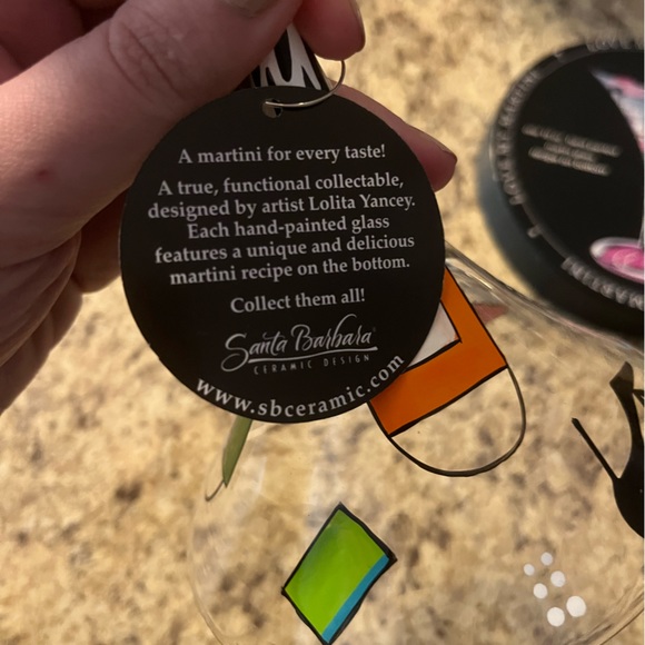 NWT Lolita Shopaholic Too Hand Painted Martini Glass in Original Box - Picture 12 of 15